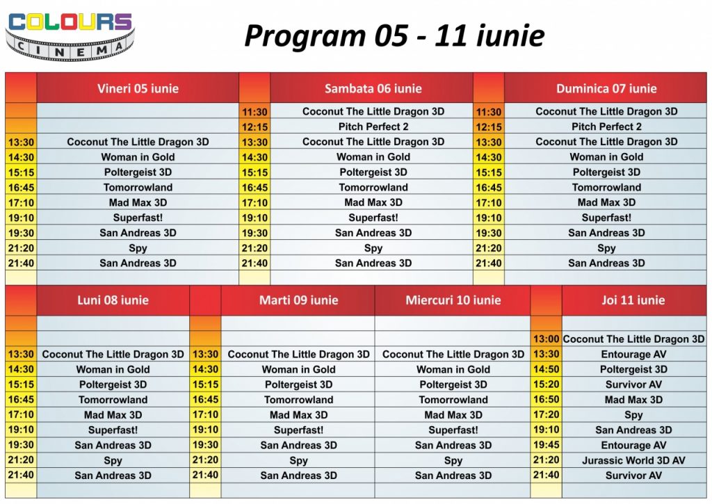 Program 05 - 11 iunie FB