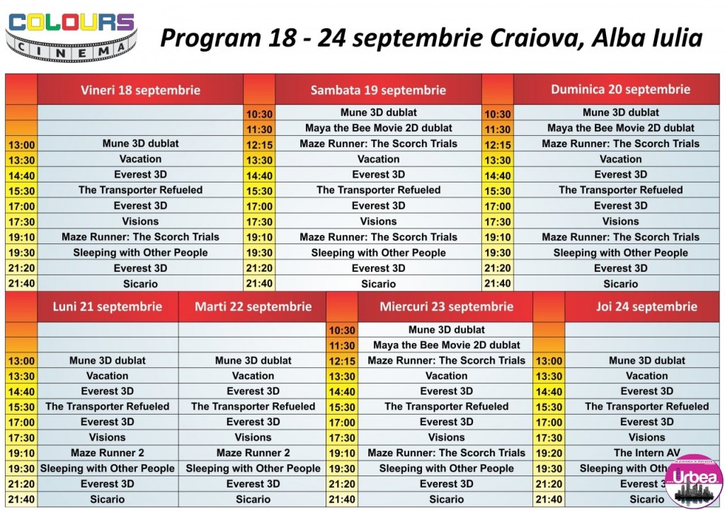 Program 18 - 24 septembrie Ab, Cr FB